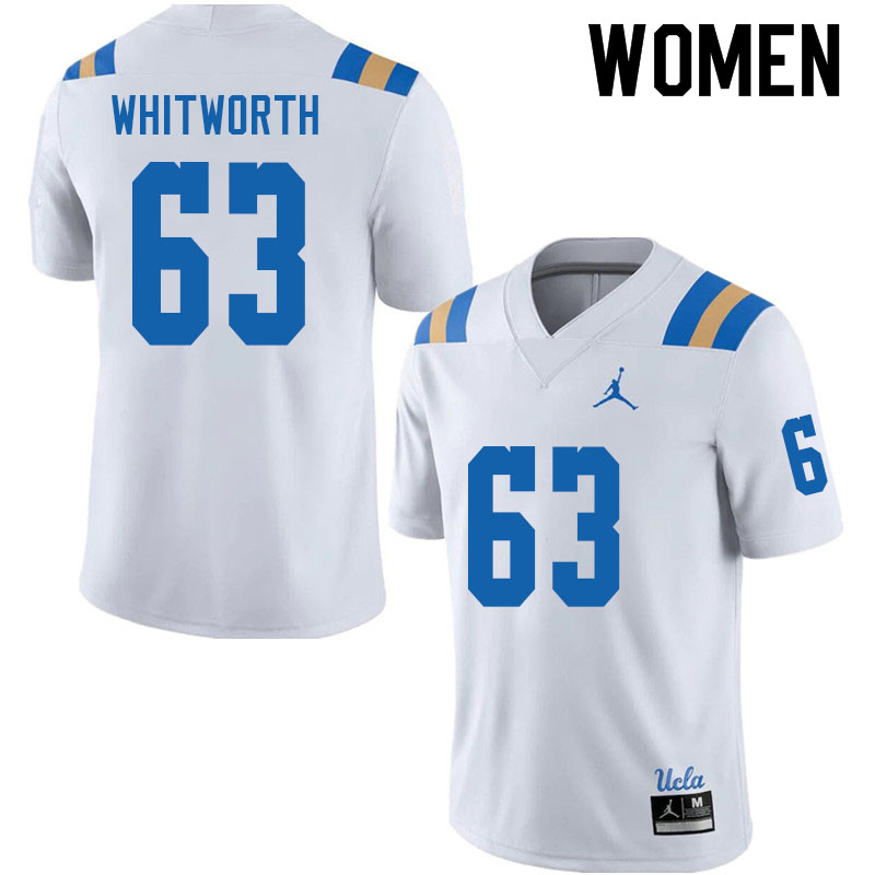 Jordan Brand Women #63 Brad Whitworth UCLA Bruins College Football Jerseys Sale-White - Click Image to Close